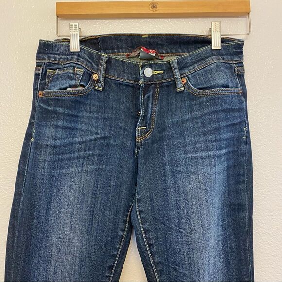 Lucky Brand low mid rise dark wash straight Y2K jeans 32” long inseam  -2/26 - Picture 8 of 13